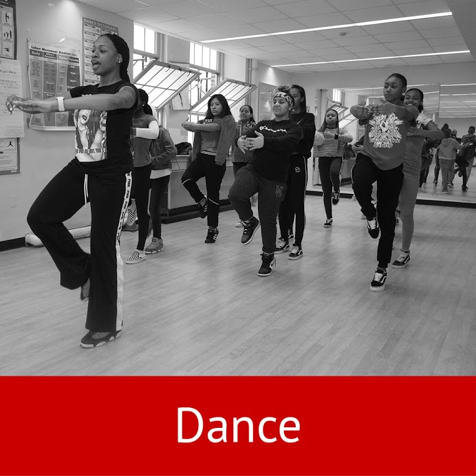 Clinton dancers rehearsing together in the studio